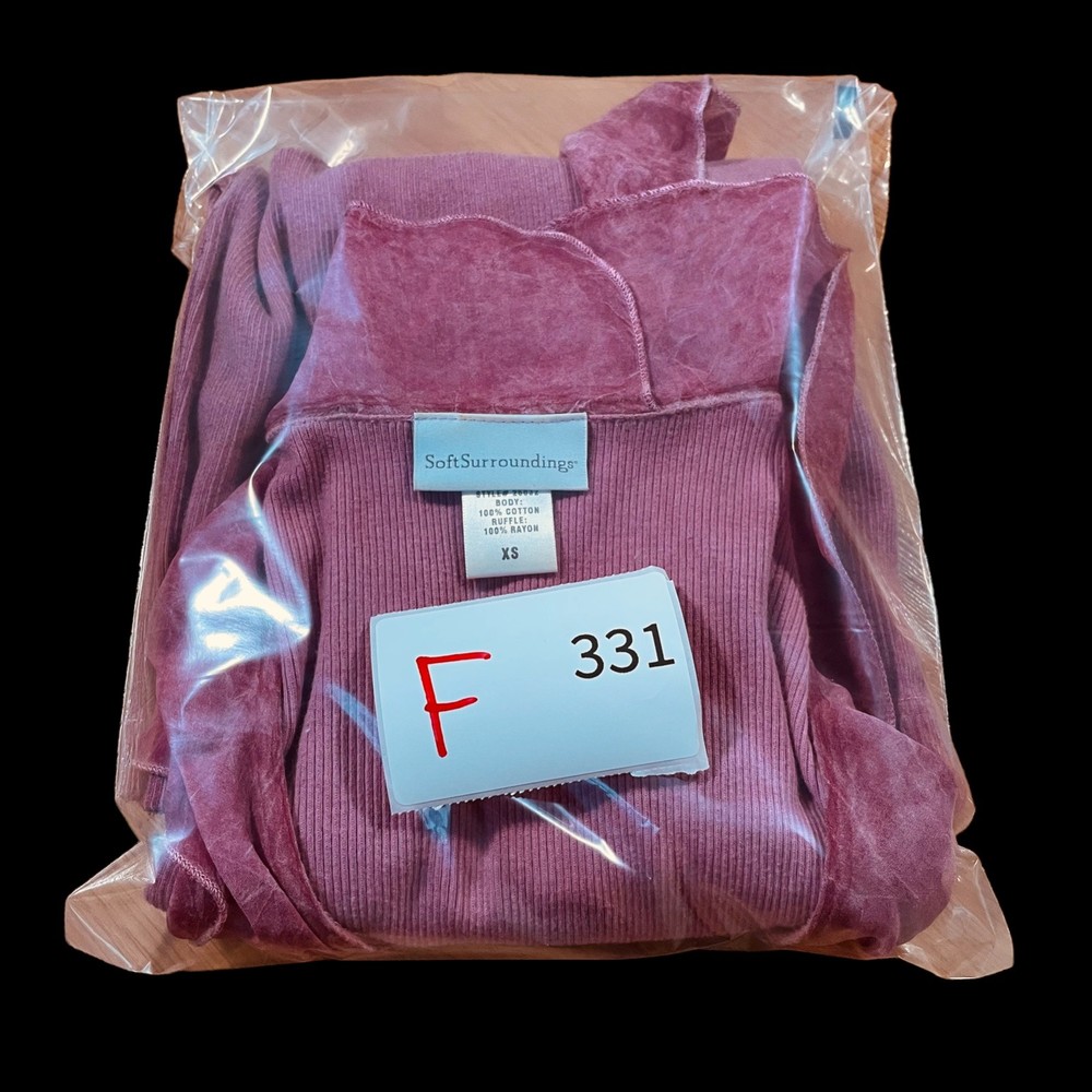 Soft Surroundings Blouse Women's XS Pink 3/4 Sleeve Ruffles - Picture 15 of 15